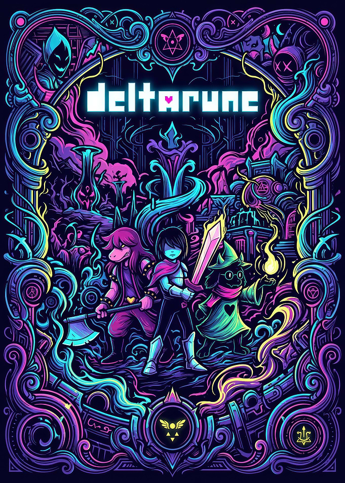 Deltarune Neon Fantasy Poster