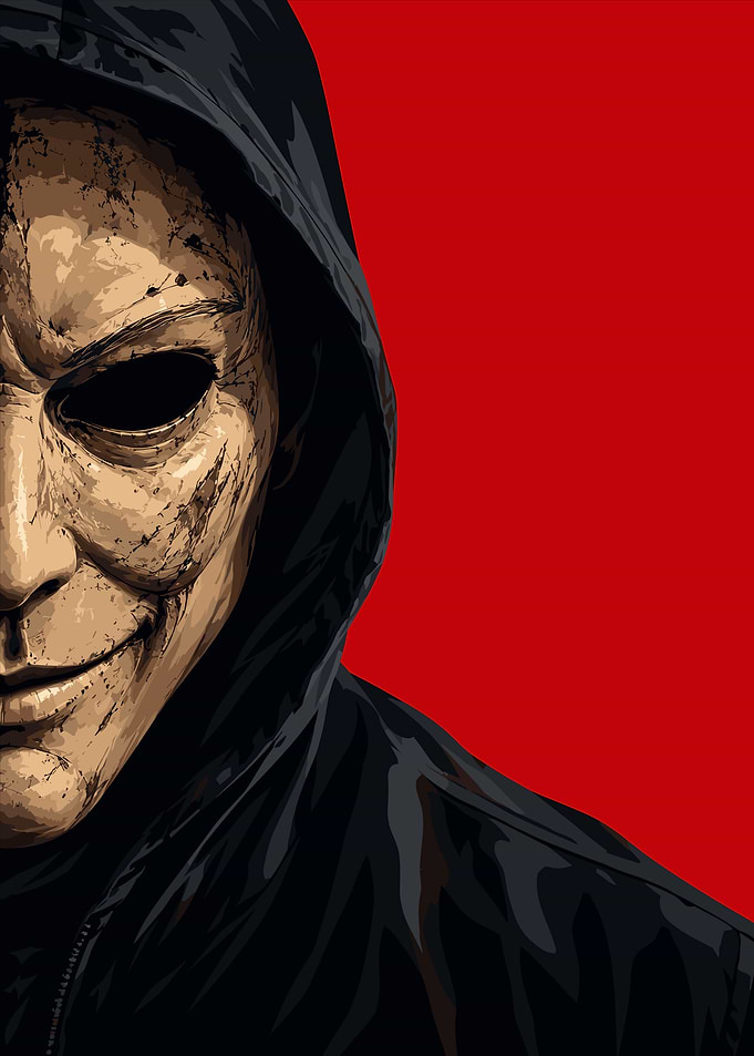 Masked Figure in Black Hoodie