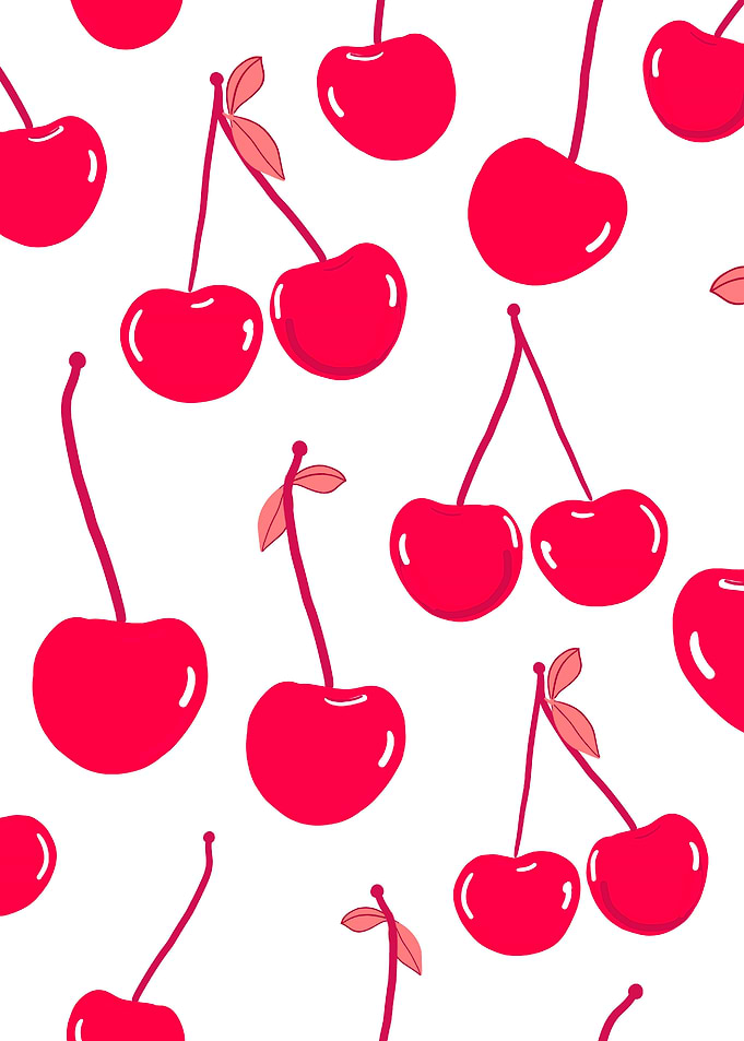 Vibrant Cherry Pattern Illustration