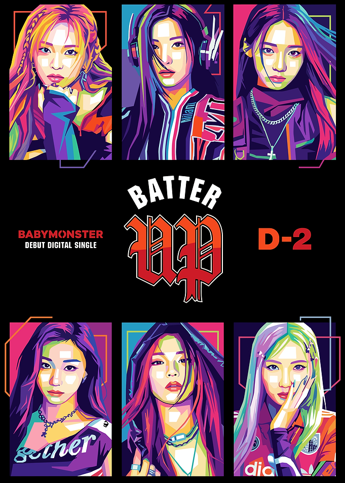 BABYMONSTER Batter Up Pop Art Poster