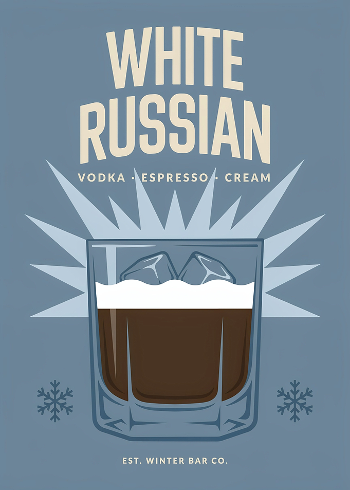 Retro White Russian Minimalist