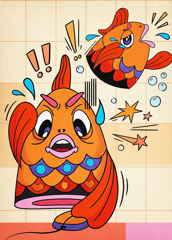 Retro Fish Comic Pop Art Poster