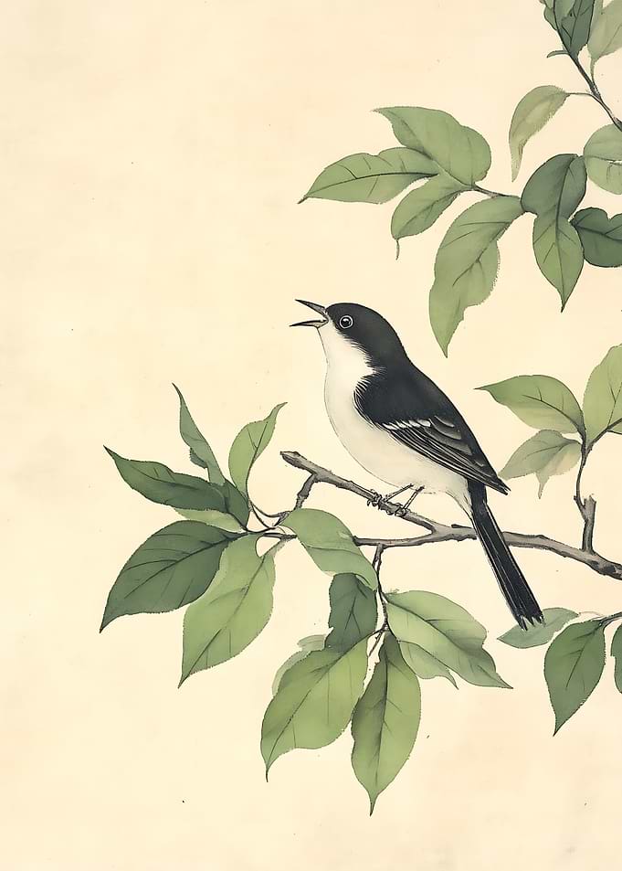 Singing Bird on a Branch