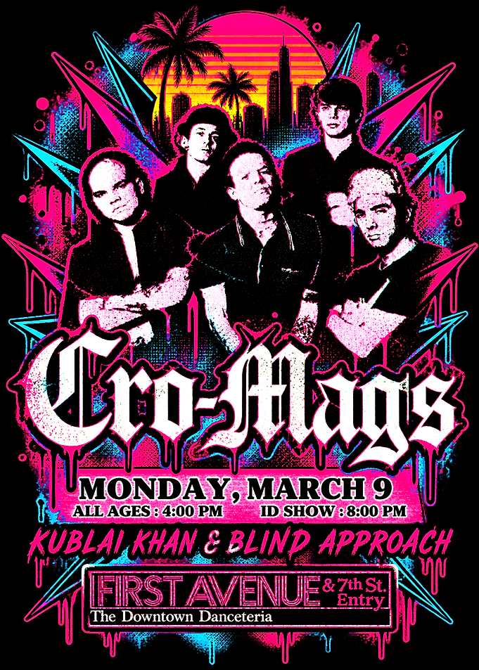 Cro-Mags Concert Poster at First Avenue
