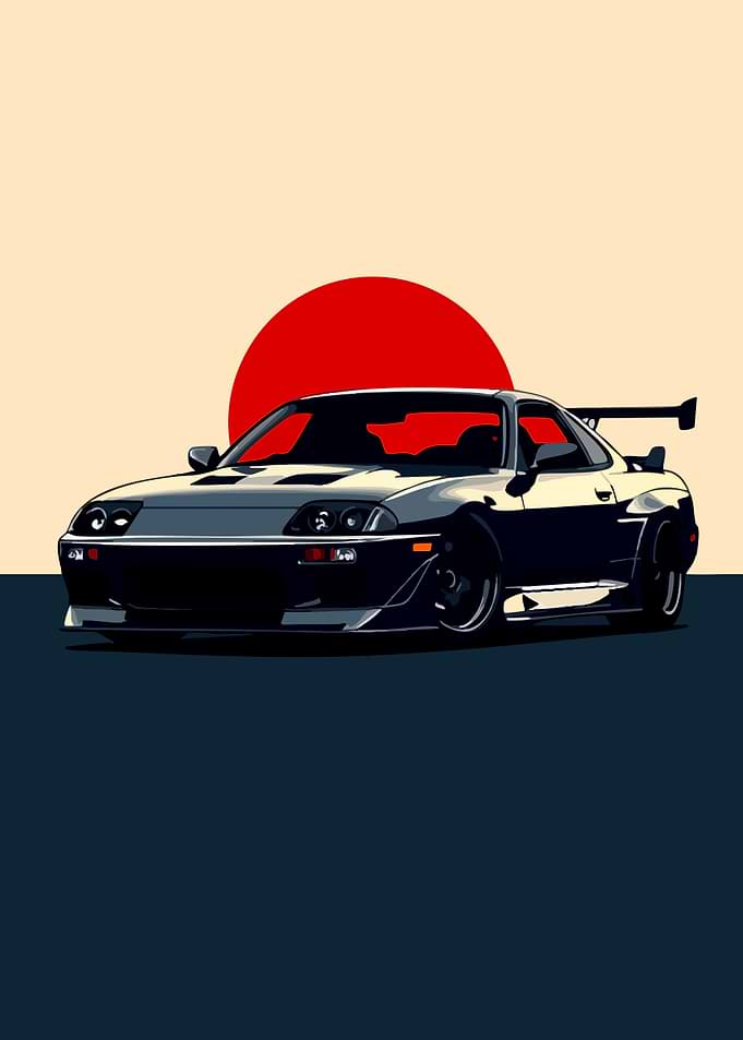 Toyota Supra JDM Minimalist Art