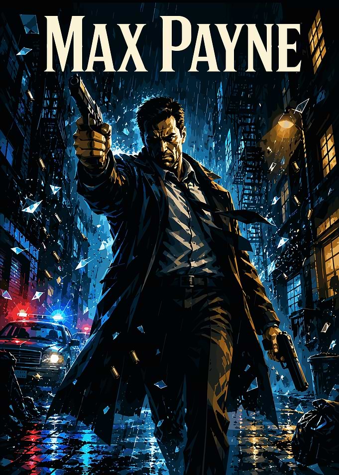 Max Payne Noir Action Poster