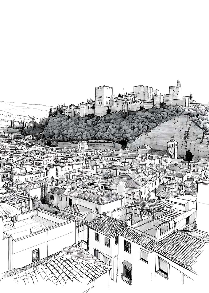 Sketch of the Alhambra in Granada