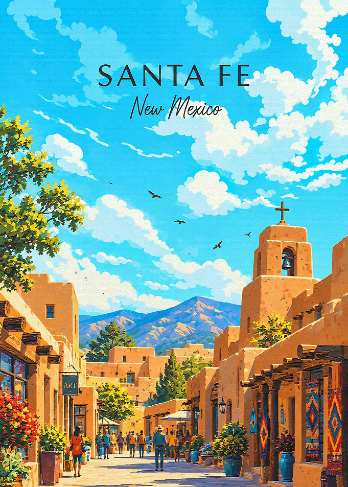 Santa Fe New Mexico Travel Poster