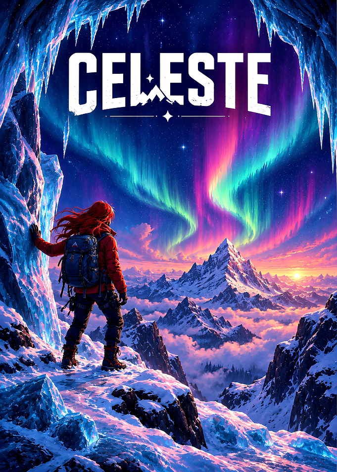 Celeste Mountain Adventure Poster