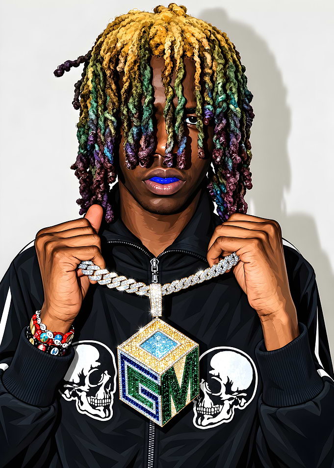 Stylish Portrait with Rainbow Dreads