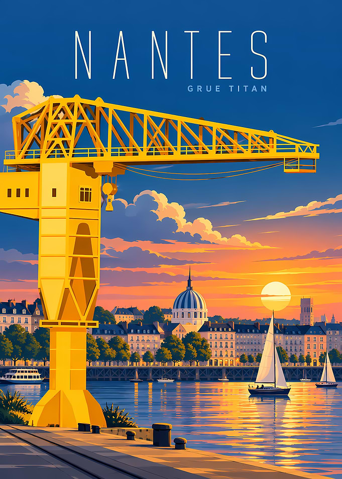 Nantes Grue Titan Travel Poster