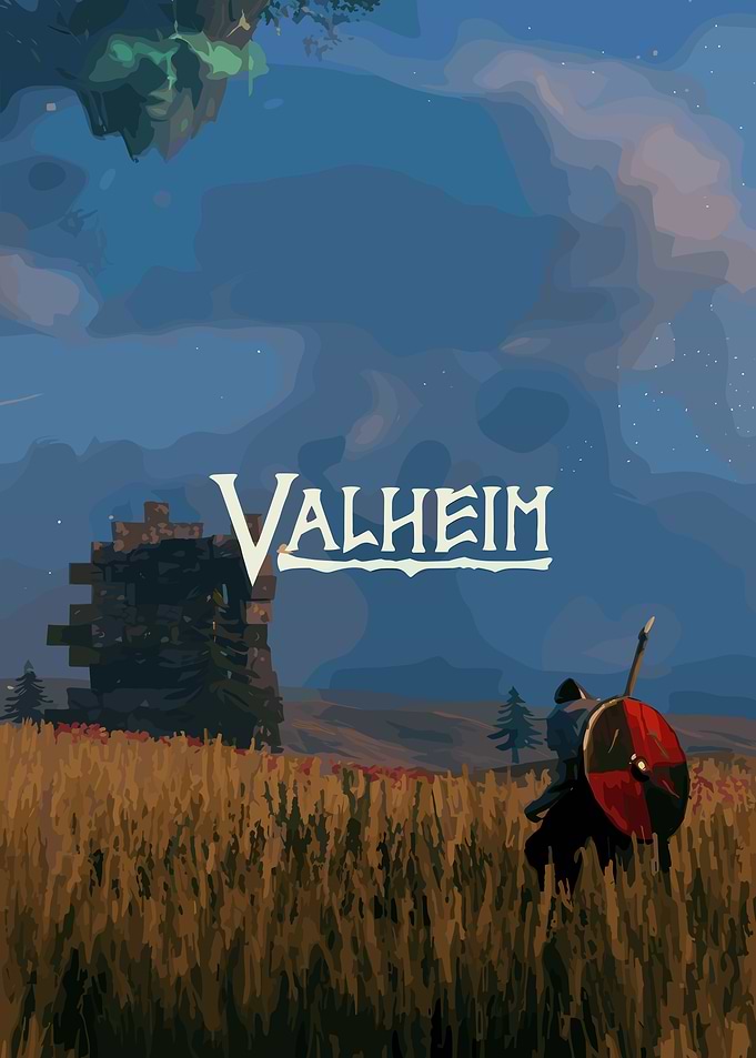 Valheim Viking Warrior Landscape Poster