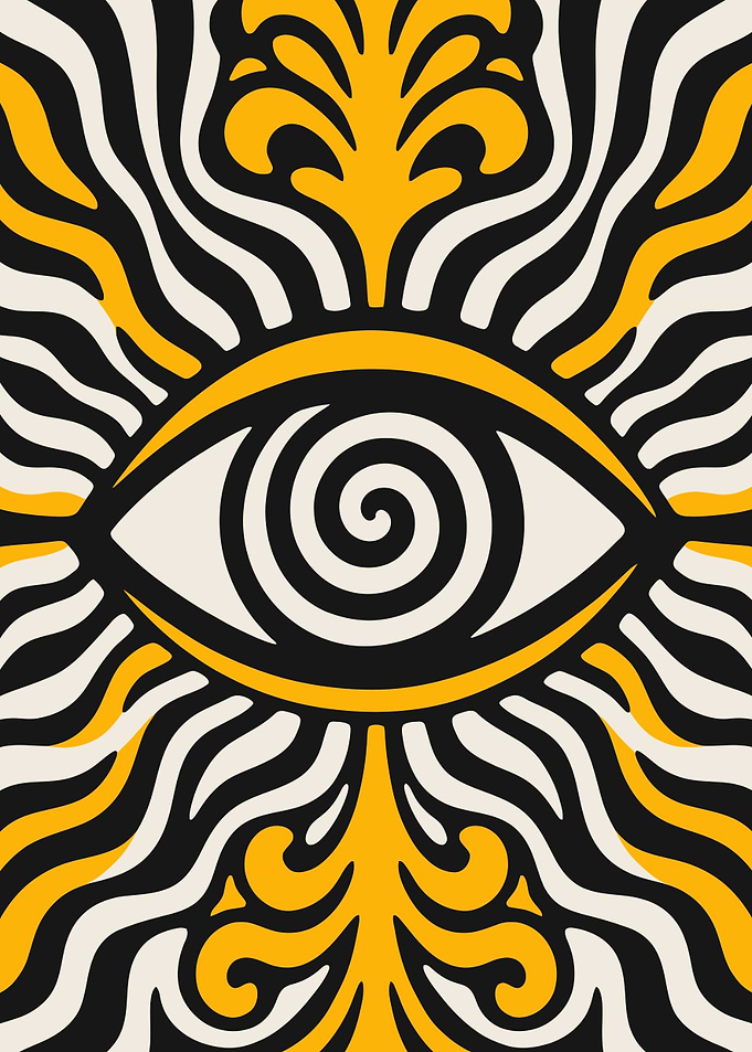 Abstract Eye with Swirling Patterns