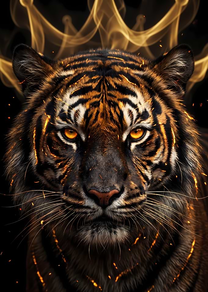 Majestic Tiger with Golden Crown