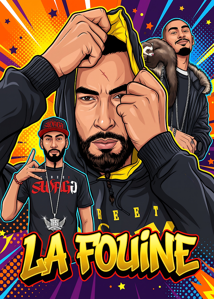 La Fouine Comic Style Portrait