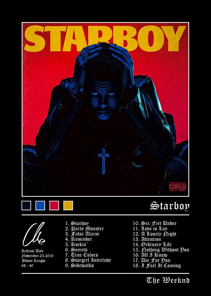 The Weeknd Starboy Album Poster