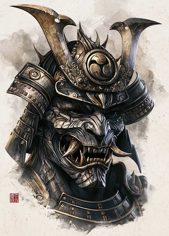 Intricate Samurai Warrior Mask