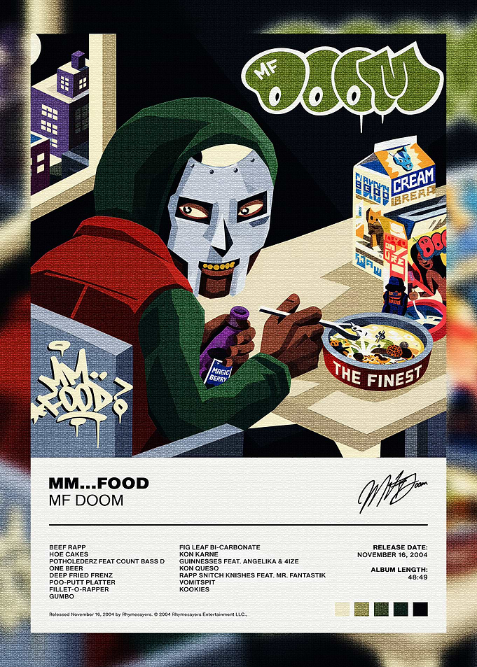 MF DOOM MM...FOOD Album Art Poster