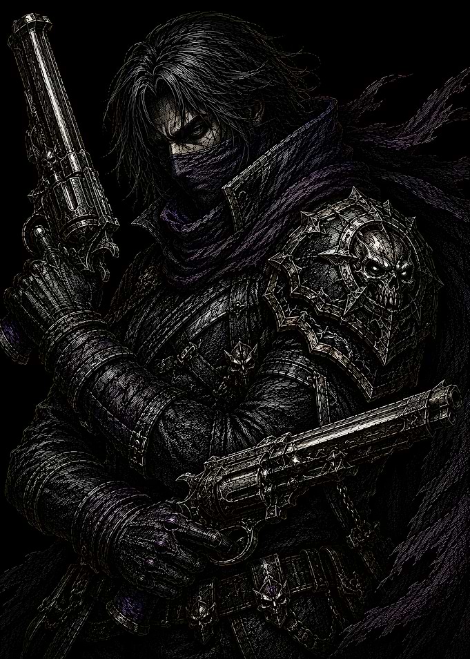 Dark Fantasy Gunslinger Warrior