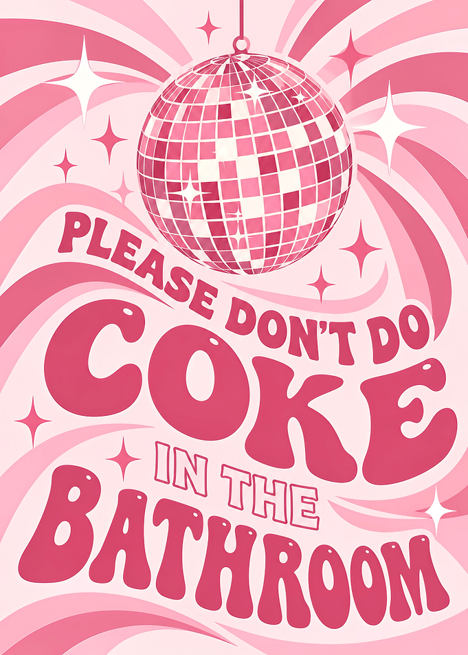 Retro Disco Bathroom Sign