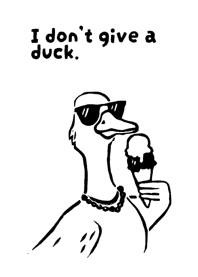 Cool Duck Eating Ice Cream