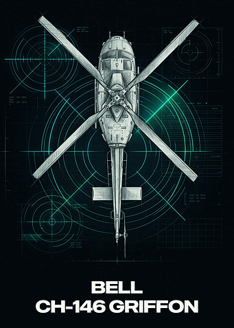 Bell CH-146 Griffon Blueprint Poster