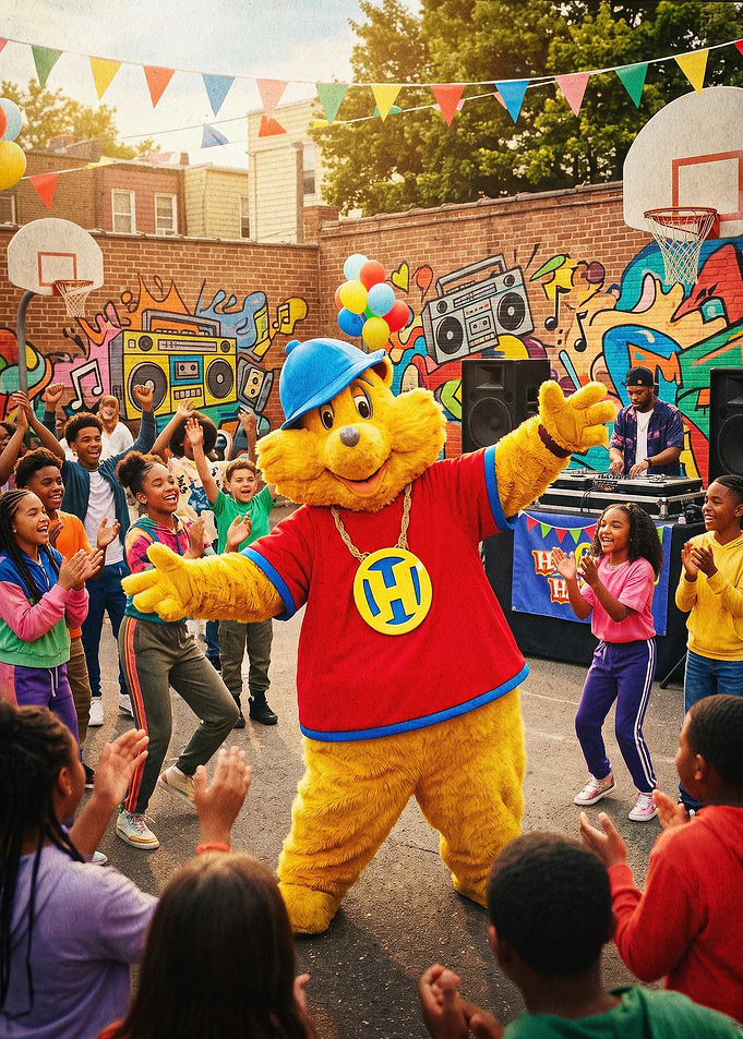 Dancing Bear Cute Cartoon Art Poste