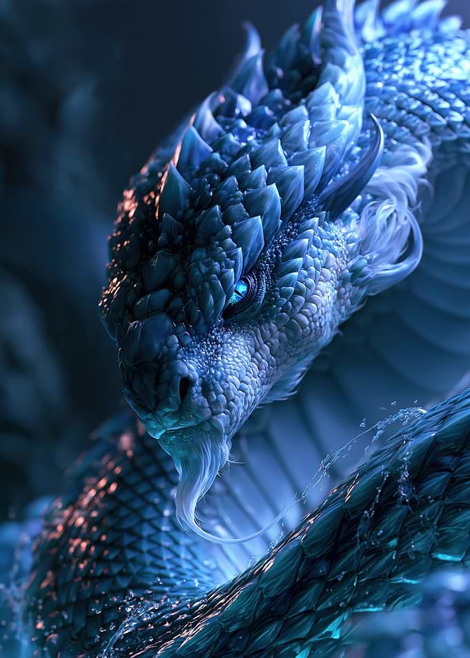Majestic Blue Ice Dragon