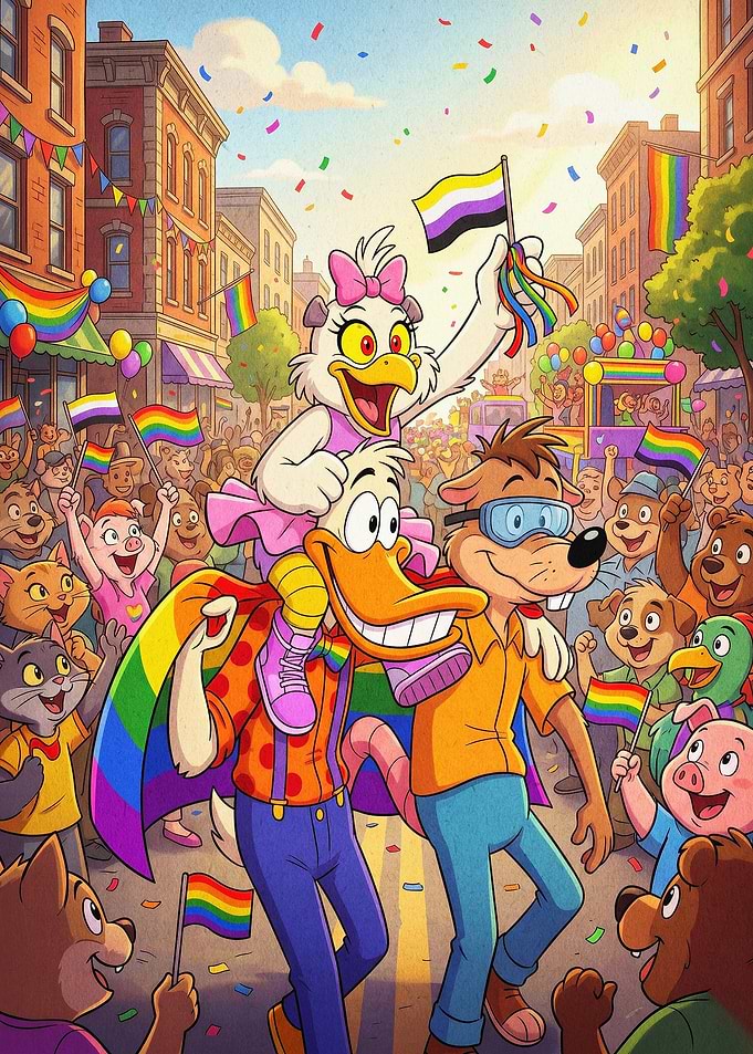 Cartoon Pride Parade Cute Animal Ar