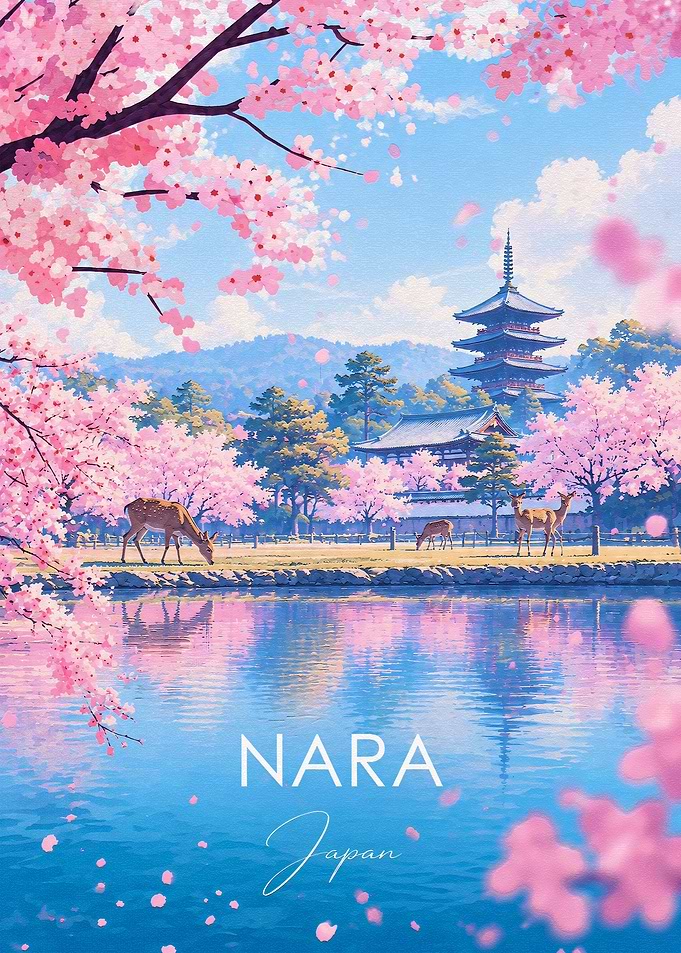 Nara Japan Cherry Blossom Landscape