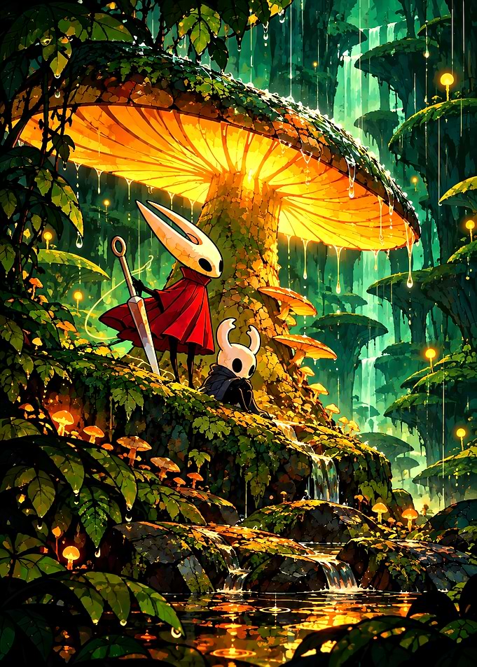 Hornet and The Knight in Fungal Wastes