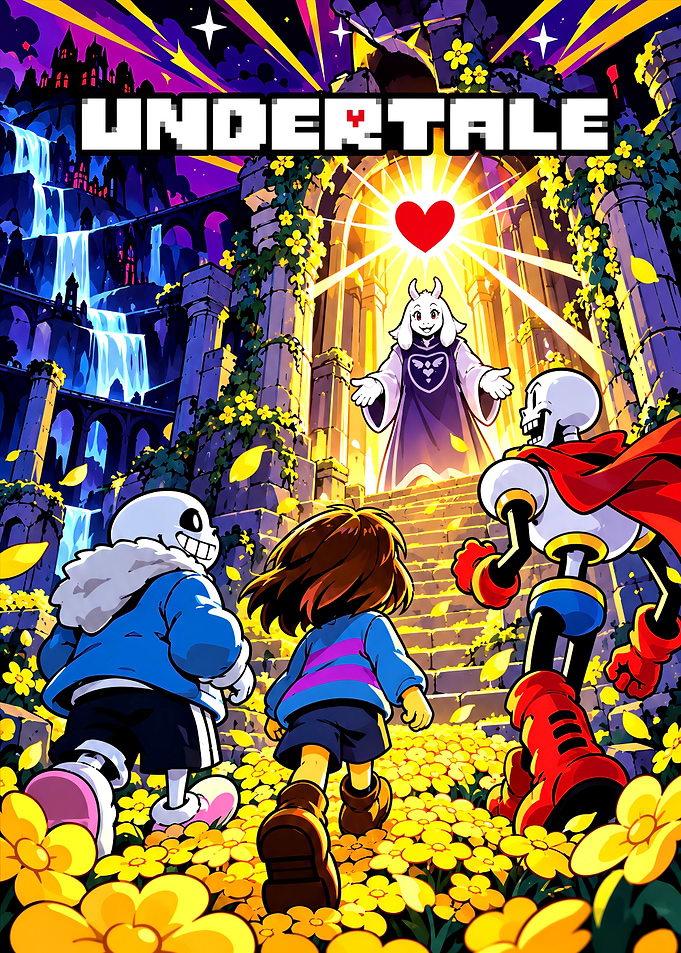 Undertale Game Poster with Main Characters
