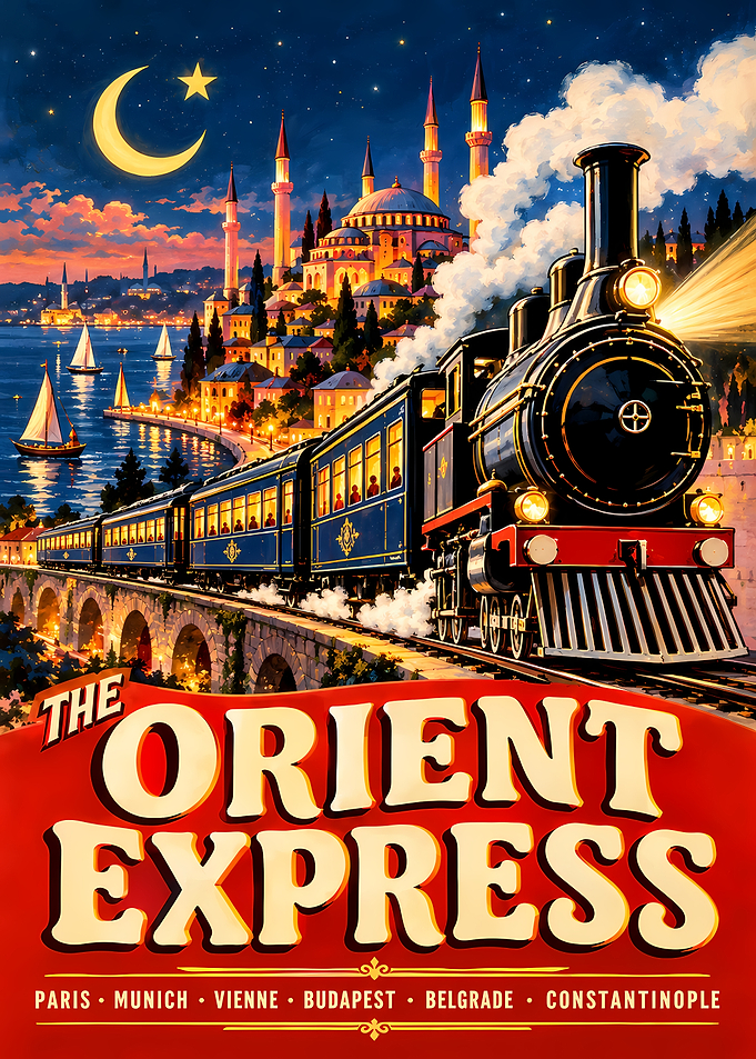The Orient Express Vintage Travel Poster