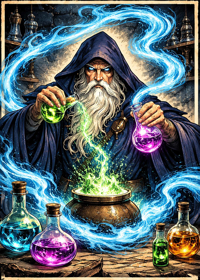 Wizard Brewing Magical Potions