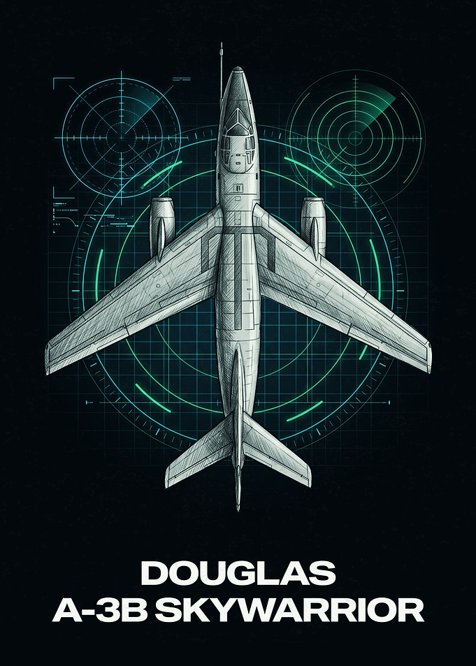 Douglas A-3B Skywarrior Blueprint Poster