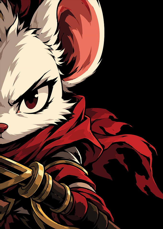 Fierce Warrior Mouse Digital Art