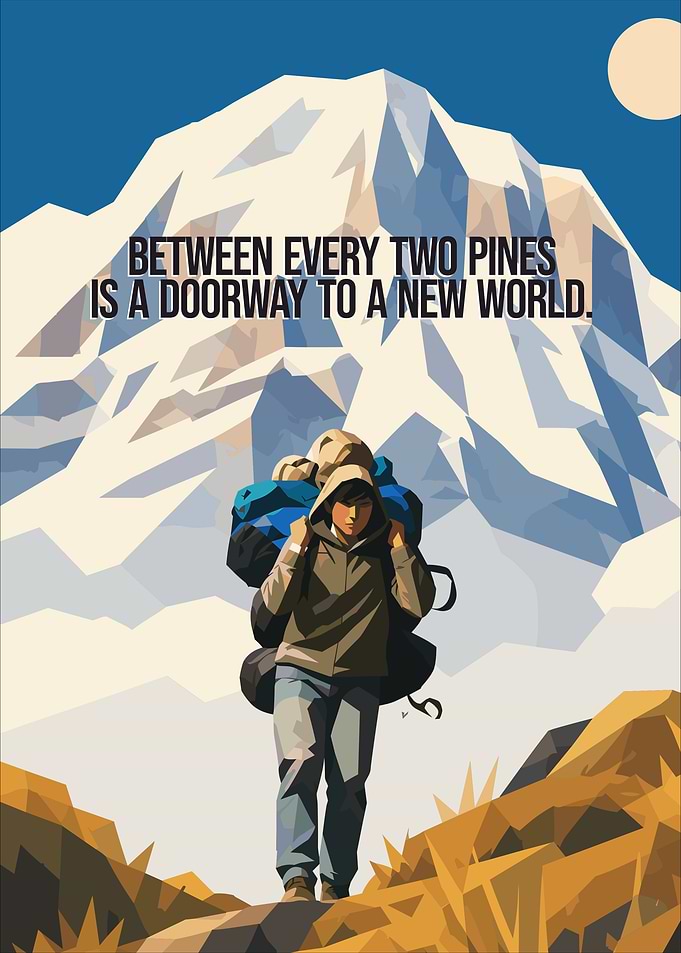 Inspirational Mountain Hiker Poster