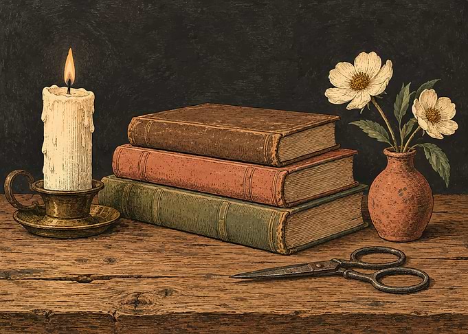 Vintage Still Life with Books