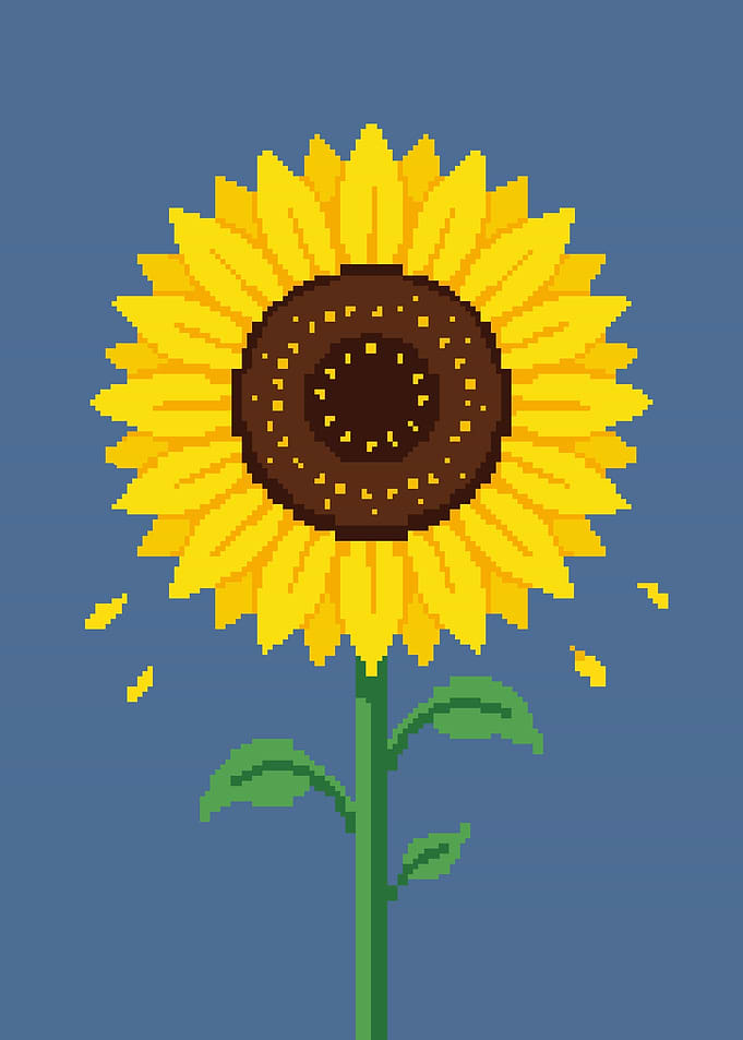 Pixel Art Sunflower Illustration