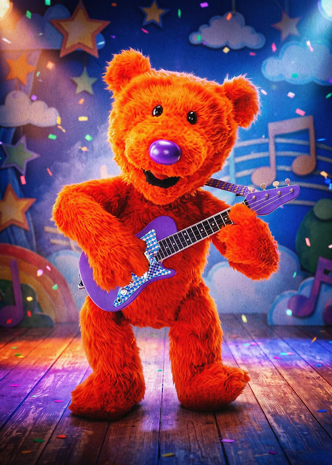 Rockstar Teddy Bear Cute Music Art