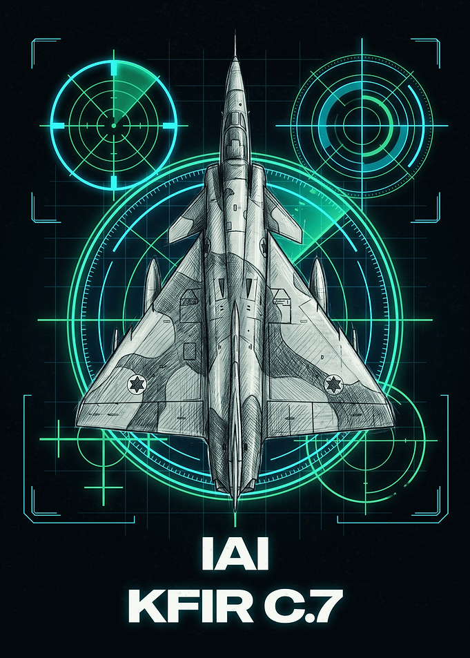 IAI Kfir C.7 Fighter Jet Blueprint