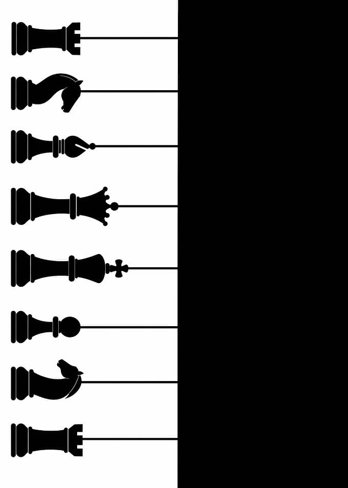 Minimalist Chess Piece Silhouette Design
