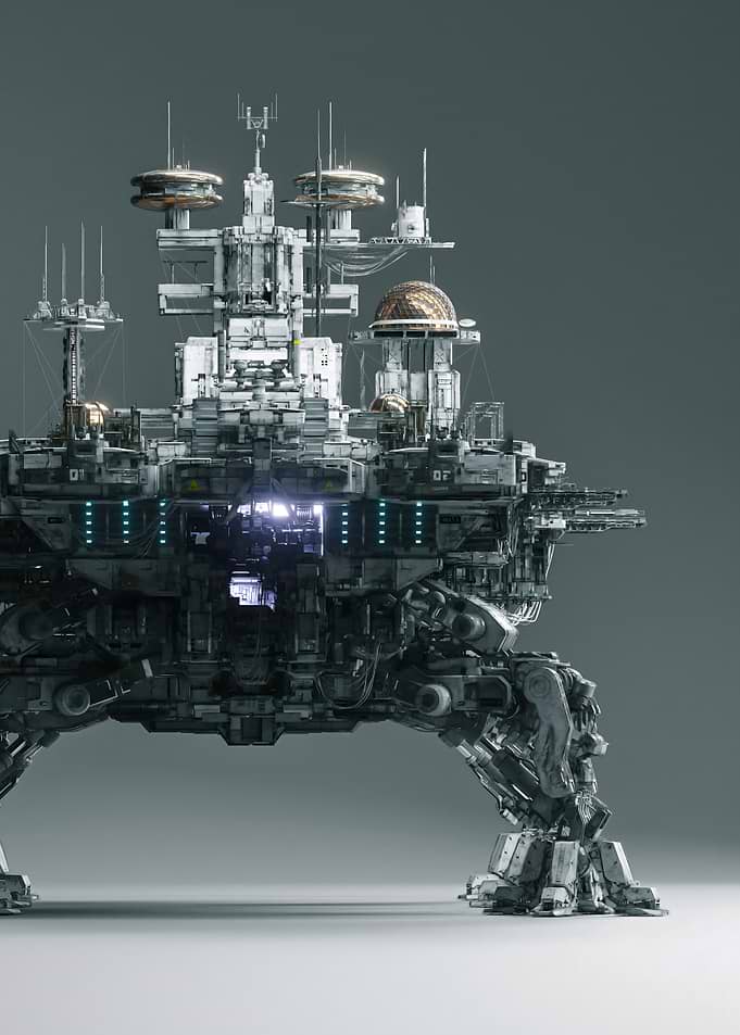 Futuristic Sci-Fi Walking Mech Base