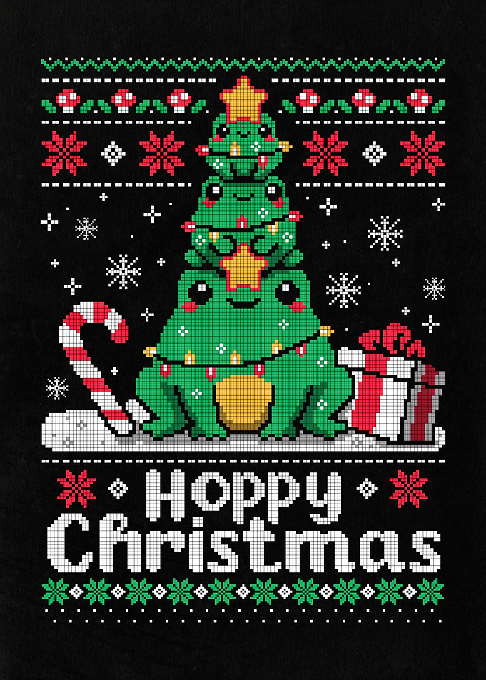 Hoppy Christmas Frog Sweater Design