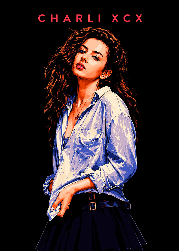 Charli XCX Digital Portrait Poster