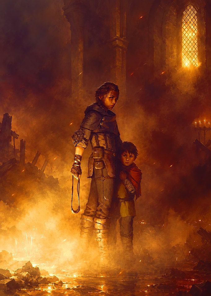 Amicia and Hugo in A Plague Tale