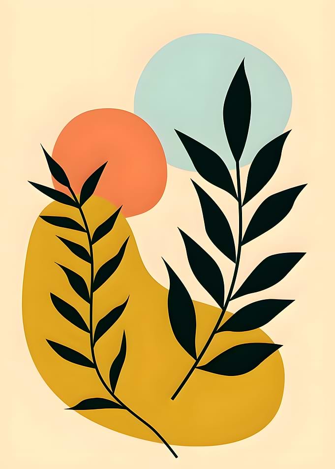 Minimalist Botanical Abstract Wall Art