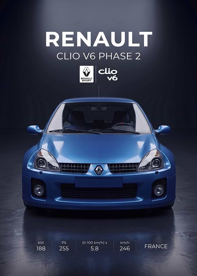 Renault Clio V6 Phase 2 Poster