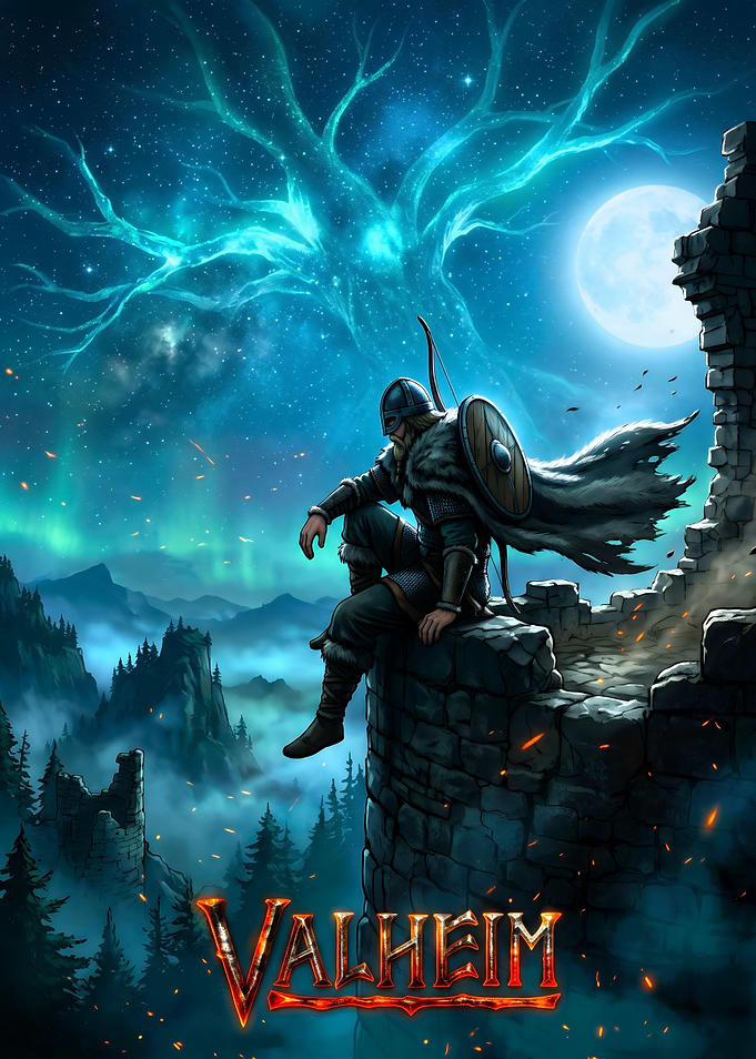 Valheim Viking Warrior Under Yggdrasil