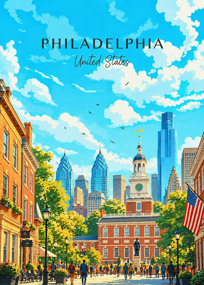 Philadelphia Travel Poster Art